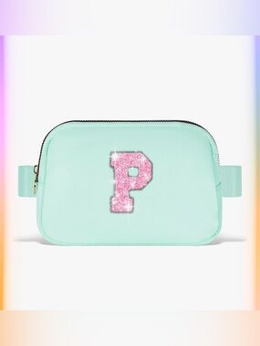 3 x 20$ Mina Green Glitter 'P' Crossbody Bag